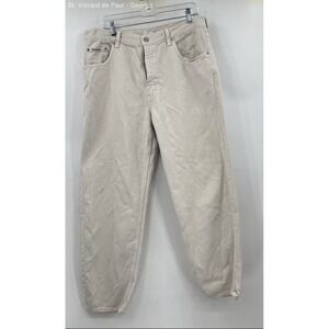 Calvin Klein White Tapered 90s Y2K 100% Cotton Baggy Jeans Men's 36‎ Grunge